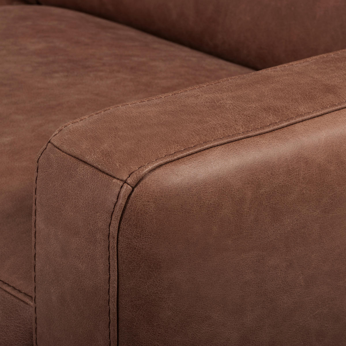 Canapea Cu 2 Locuri, piele, maro închis - maro închis/negru cromat, Design, metal/piele (157/85/92cm) - Livetastic