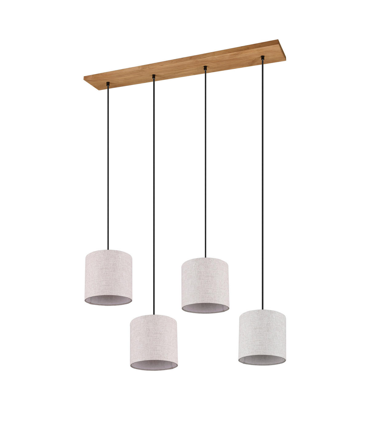 HÄNGLAMPA Elmau 100/20/150 cm  - vit/brun, Natur, metall/textil (100/20/150cm) - Trio Leuchten