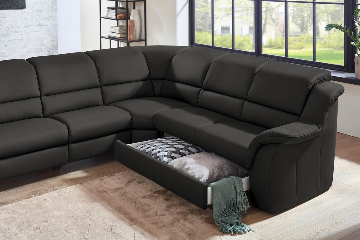 ECKSOFA  in Echtleder Grau  324/260 cm  - Chromfarben/Grau, KONVENTIONELL, Leder/Kunststoff (324/260cm) - Cantus