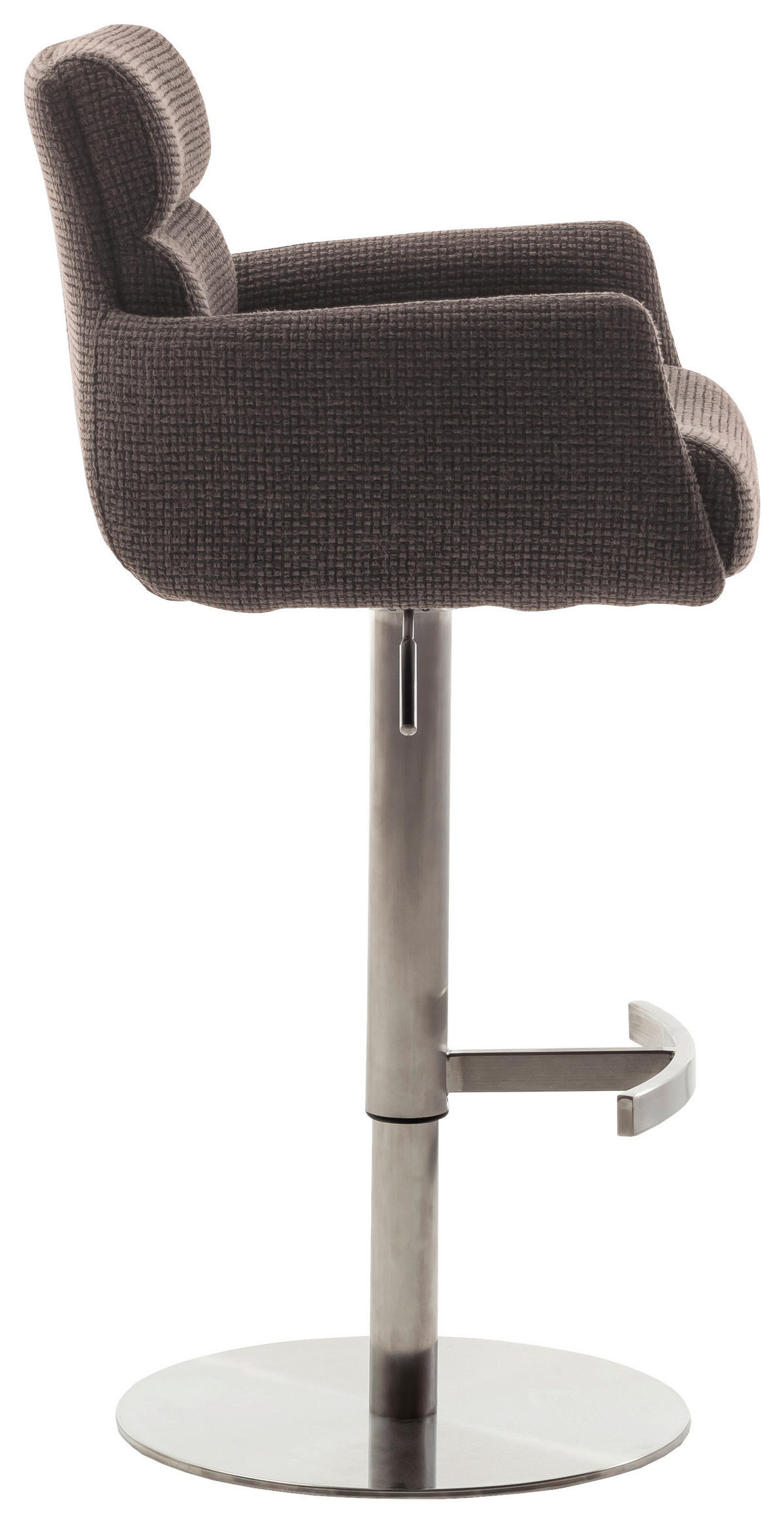 BARHOCKER in Metall, Textil Edelstahlfarben, Cappuccino  - Edelstahlfarben/Cappuccino, Design, Textil/Metall (54/84/52cm) - Dieter Knoll