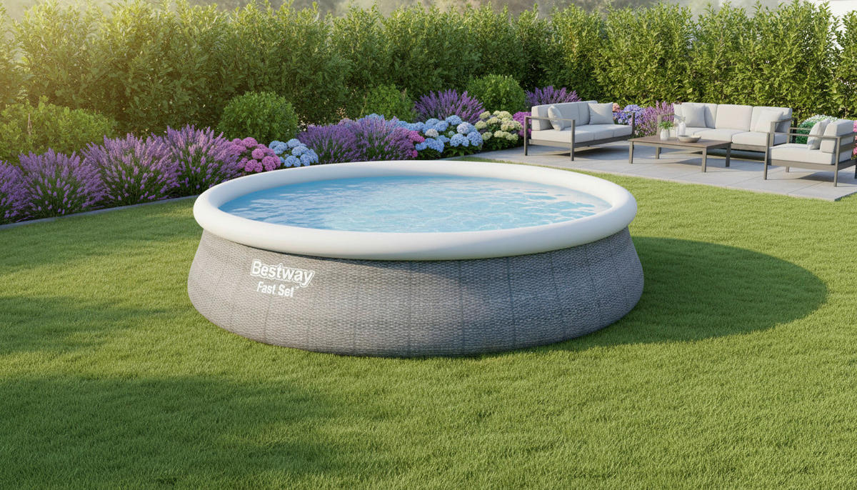 POOLSET 57372GS 457/107 cm  - Blau/Weiß, KONVENTIONELL, Kunststoff (457/107cm) - P & B
