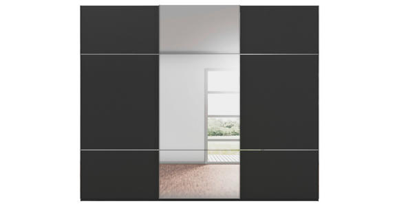 SCHWEBETÜRENSCHRANK 301/223/68 cm 3-türig Schwarz - Chromfarben/Schwarz, KONVENTIONELL, Glas/Holzwerkstoff (301/223/68cm) - Novel