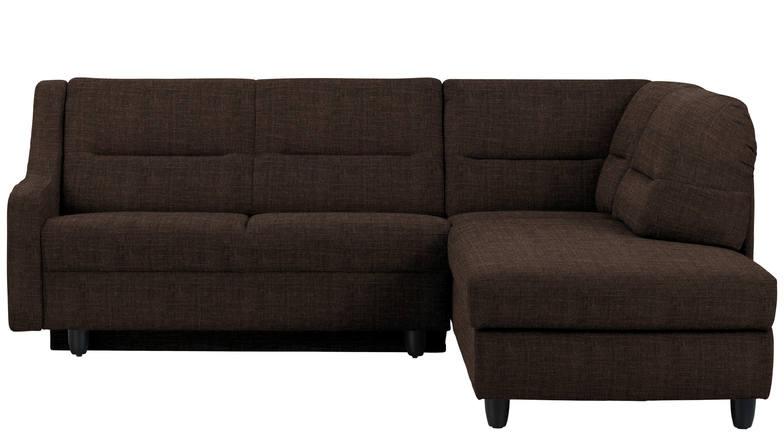 ECKSOFA in Chenille Dunkelbraun  226/208 cm  - Dunkelbraun/Schwarz, KONVENTIONELL, Textil (226/208cm) - Sedda