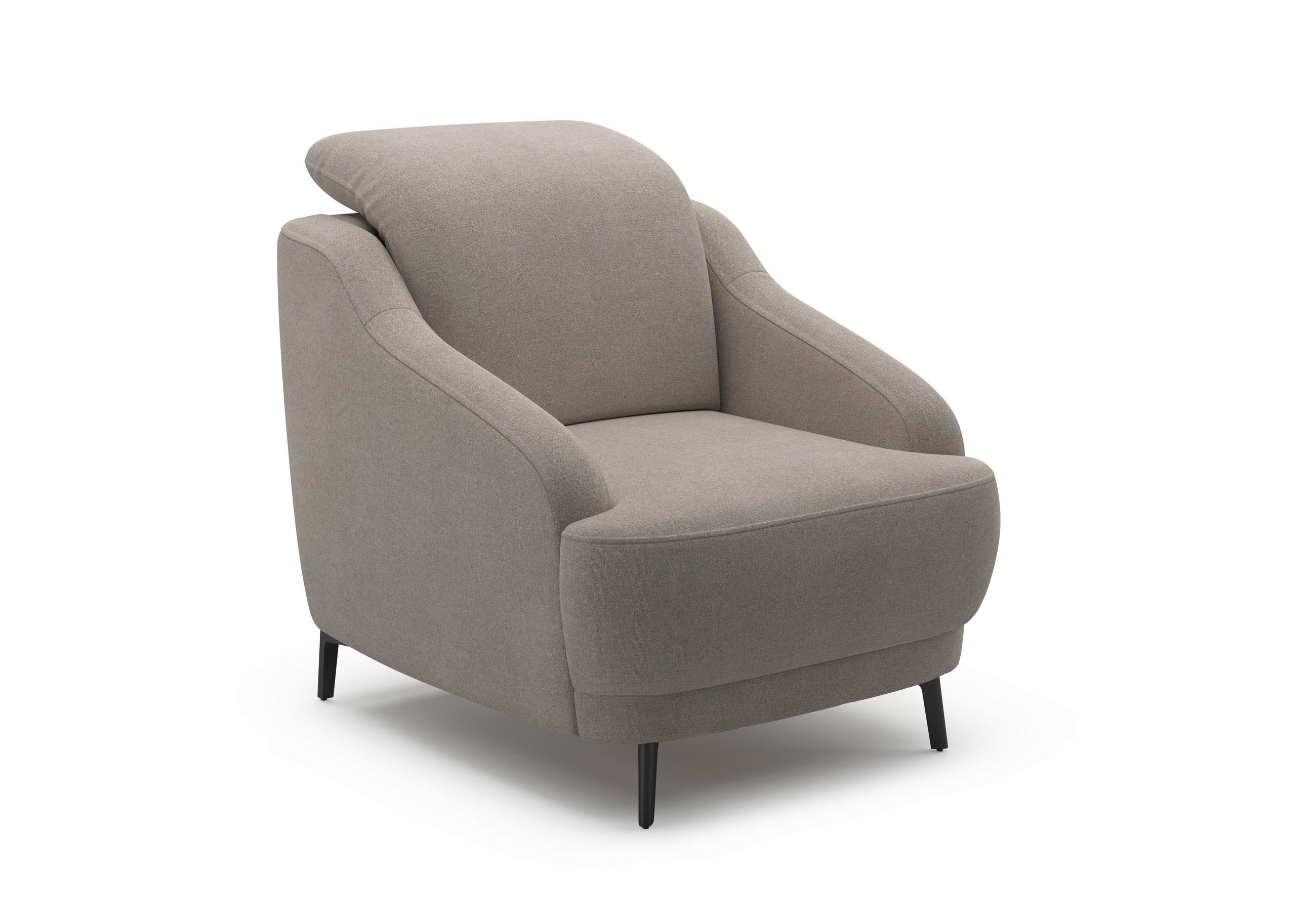 SESSEL in Mikrofaser Haselnussfarben  - Schwarz/Haselnussfarben, MODERN, Textil/Metall (87/93/104cm) - Sit & More