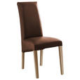 STUHL  in Lederlook Textil  - Braun/Sonoma Eiche, KONVENTIONELL, Holz/Textil (47/102/57cm) - Carryhome