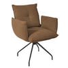 ARMLEHNSTUHL  in Stahl Struktur  - Schwarz/Braun, Design, Textil/Metall (65/90/70cm) - Dieter Knoll