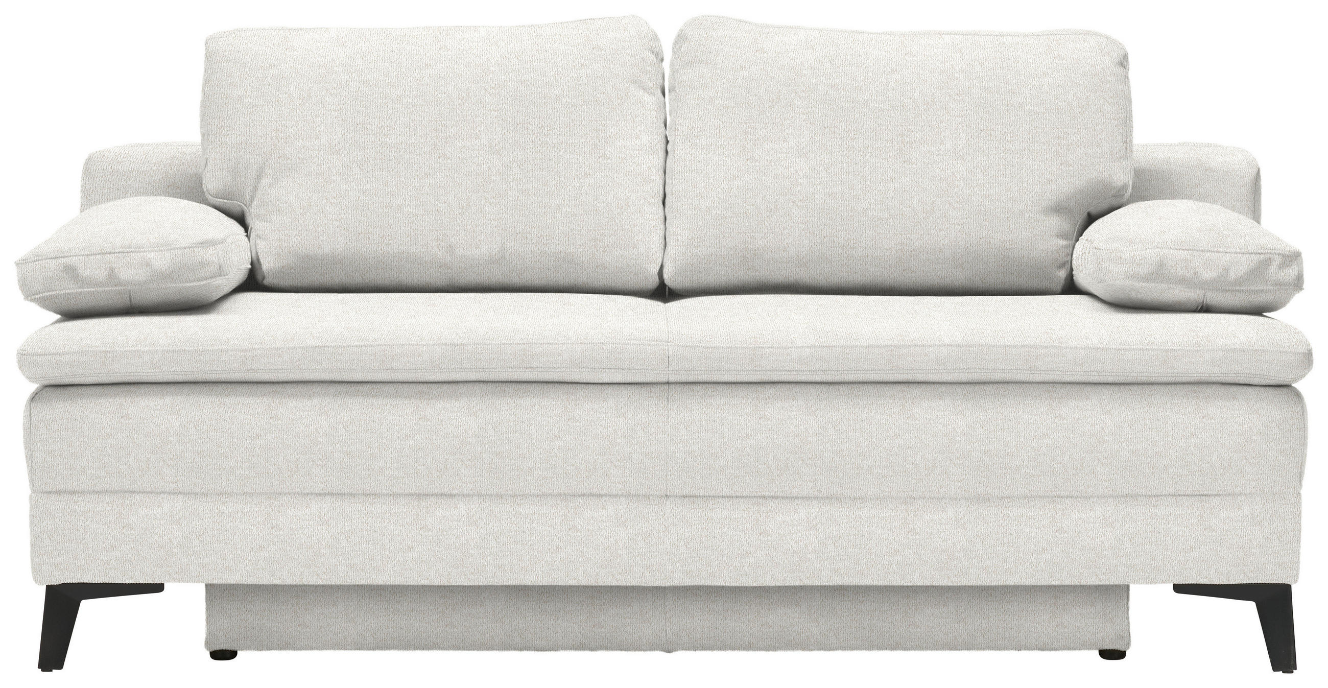 BOXSPRINGSOFA Webstoff Creme  - Creme/Schwarz, Design, Textil/Metall (200/100/108cm) - Novel