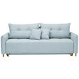 SCHLAFSOFA in Webstoff Hellblau  - Eichefarben/Hellblau, Design, Holz/Textil (227/98/113cm) - Carryhome
