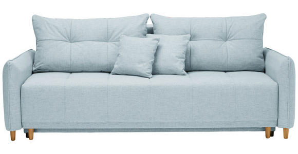 SCHLAFSOFA in Webstoff Hellblau  - Eichefarben/Hellblau, Design, Holz/Textil (227/98/113cm) - Carryhome