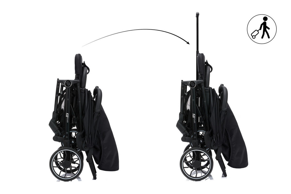 KIŠOBRAN KOLICA   - crna, Osnovno, tekstil/metal (85/53/103cm) - Fillikid