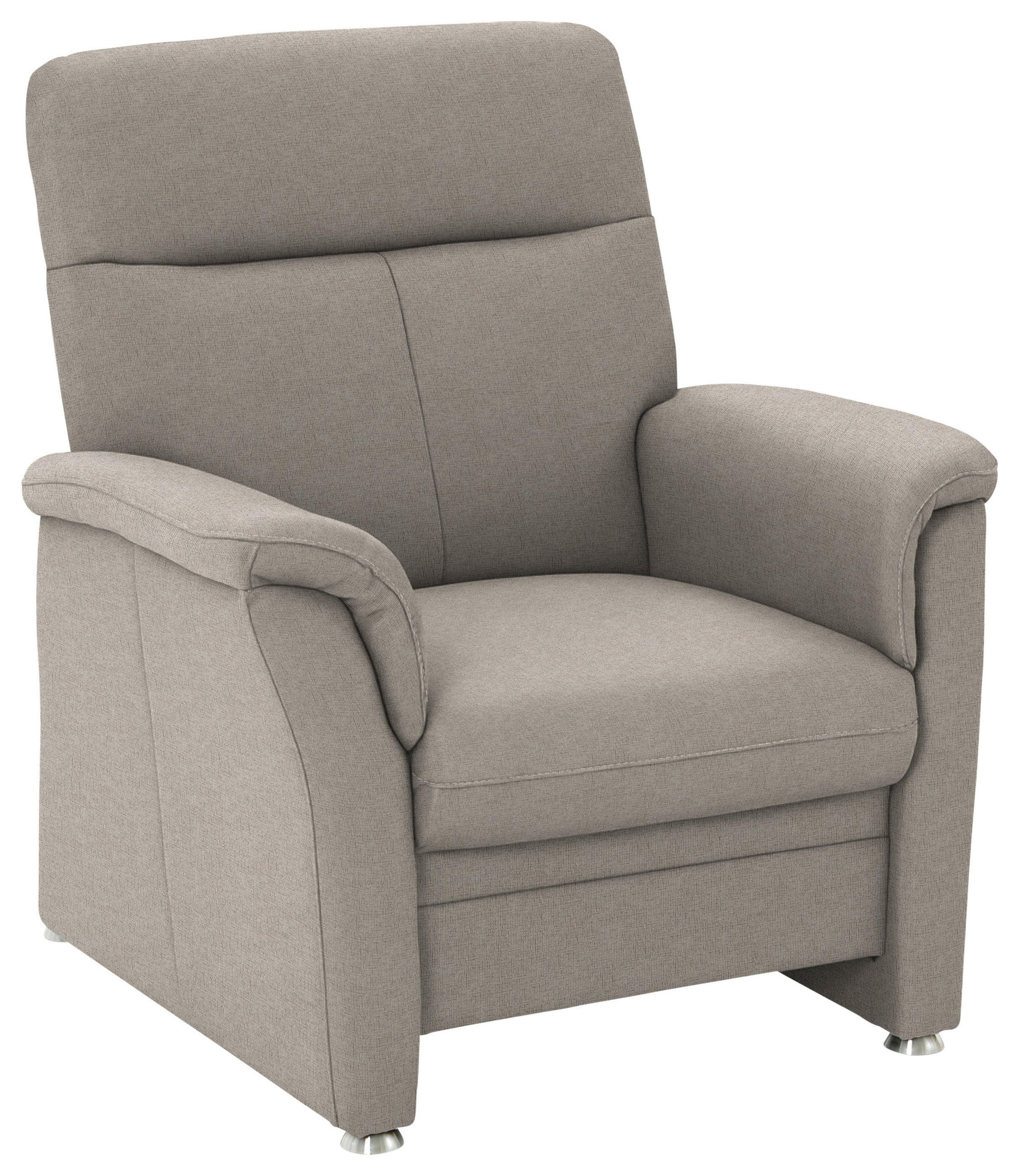 SESSEL Flachgewebe Beige  - Beige/Alufarben, Konventionell, Textil/Metall (90/100/89cm) - Beldomo Comfort