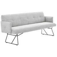SITZBANK in Textil Hellgrau  - Hellgrau/Schwarz, Design, Textil/Metall (212/89/70cm) - Pure Home Lifestyle