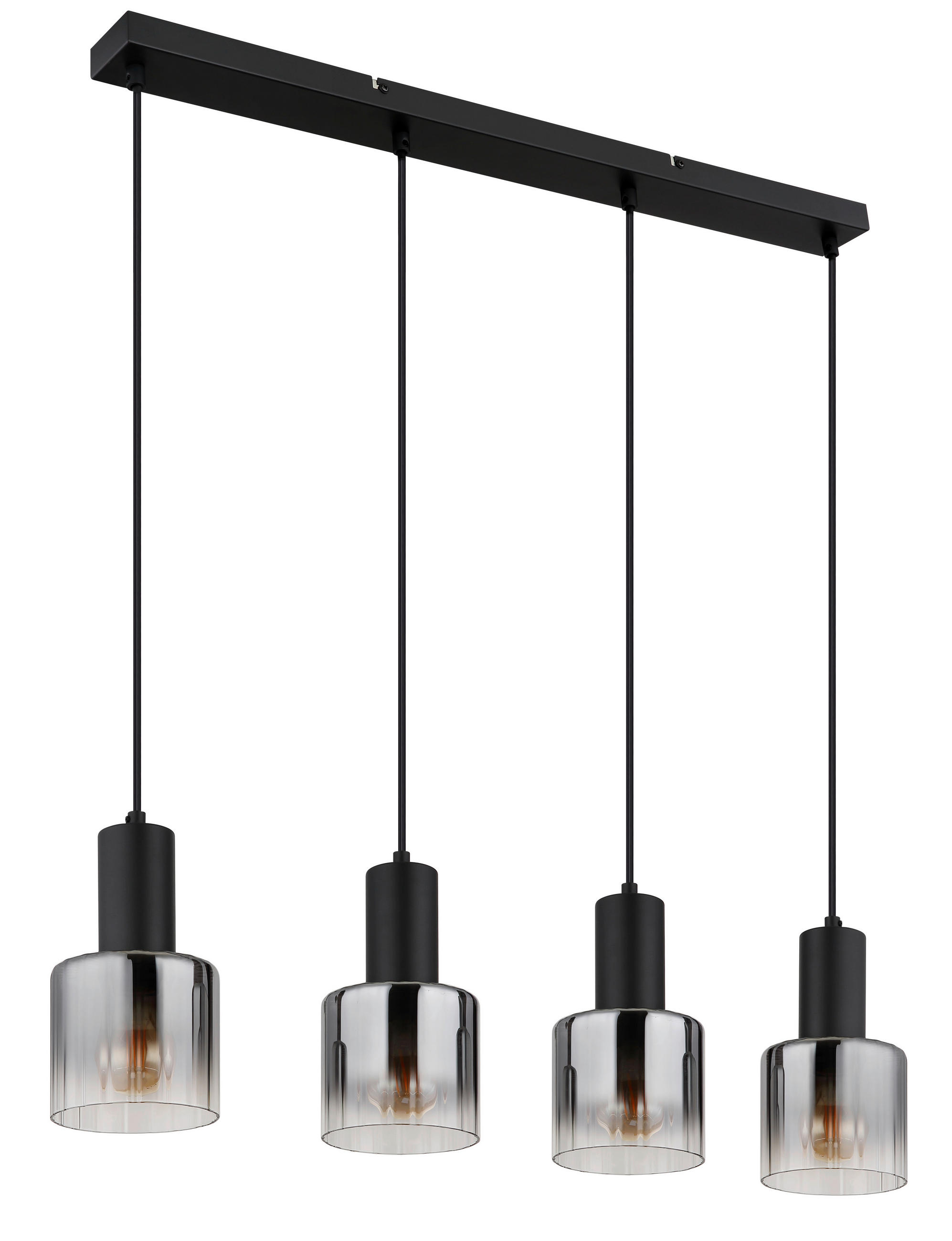 HÄNGELEUCHTE JACK  74 cm  - Schwarz/Grau, Trend, Glas/Kunststoff (74cm)