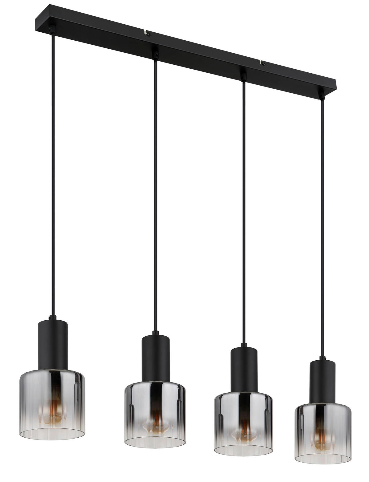 HÄNGELEUCHTE JACK  74 cm  - Schwarz/Grau, Trend, Glas/Kunststoff (74cm)
