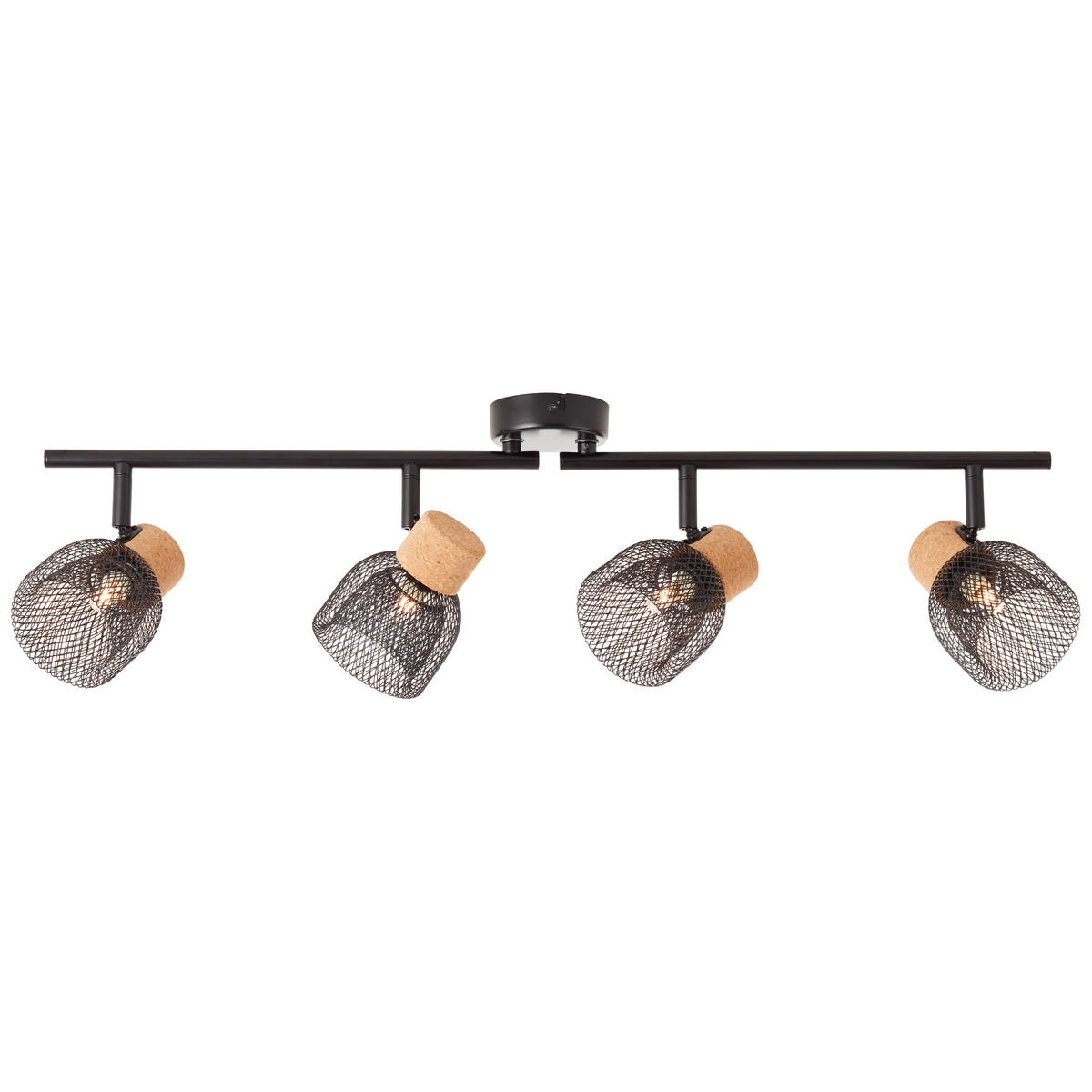DECKENLEUCHTE Flaka   - Schwarz, Natur, Holz/Metall (16,5/76,5/9cm) - Brilliant