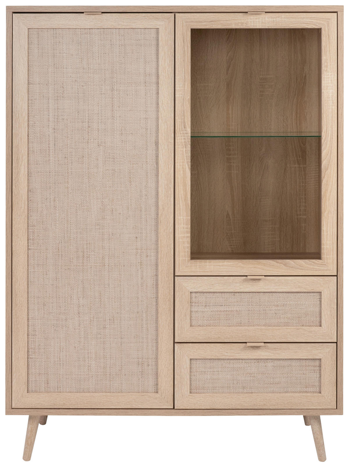 HIGHBOARD  in 101,5/139/40 cm  - Sonoma Eiche, Natur, Glas/Holz (101,5/139/40cm) - MID.YOU