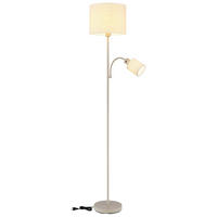 STEHLEUCHTE Genaro 30/165 cm  - Sandfarben/Beige, Design, Kunststoff/Textil (30/165cm) - Globo