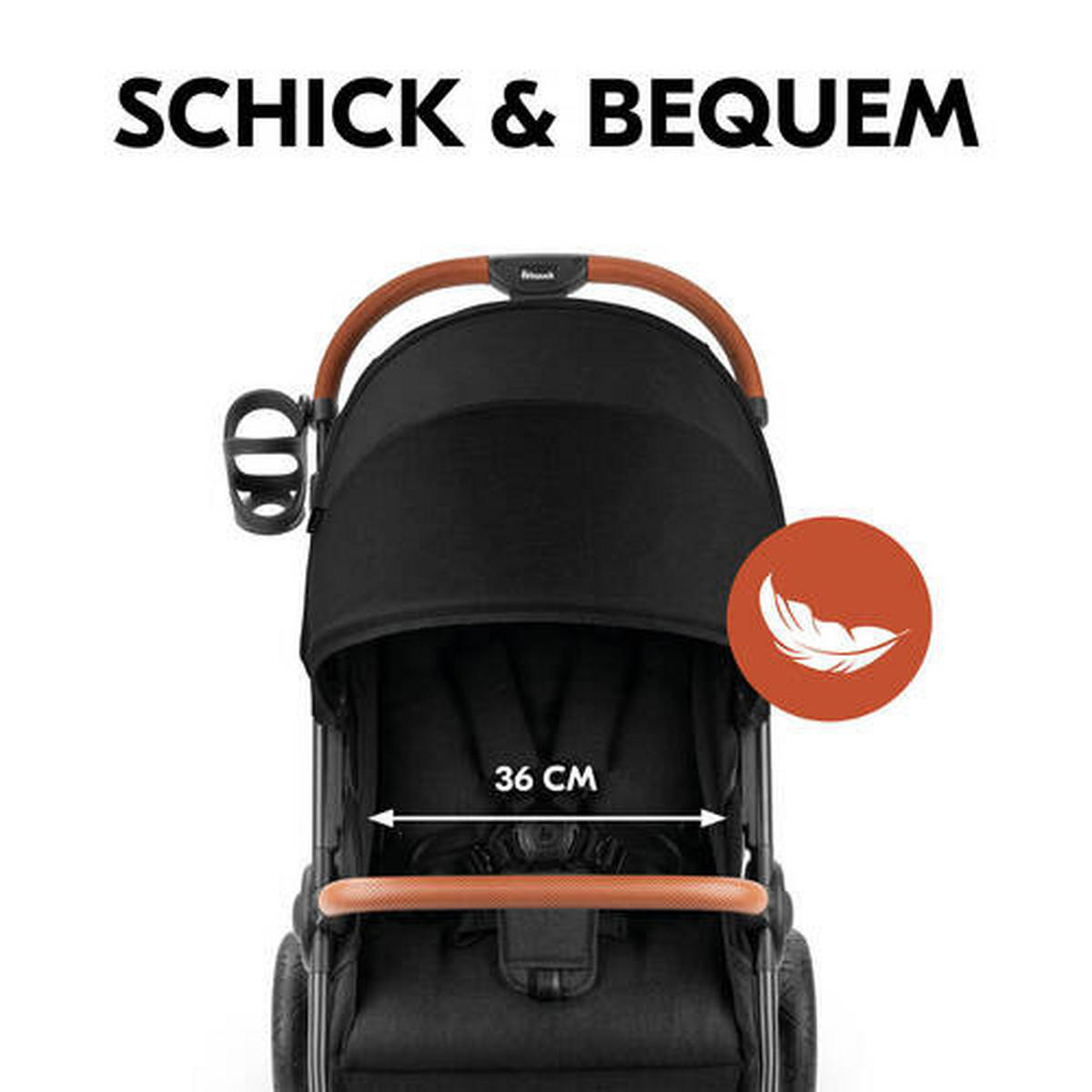BUGGY Uptown  - Schwarz, Basics, Kunststoff/Textil (59.5/107/85cm) - Hauck