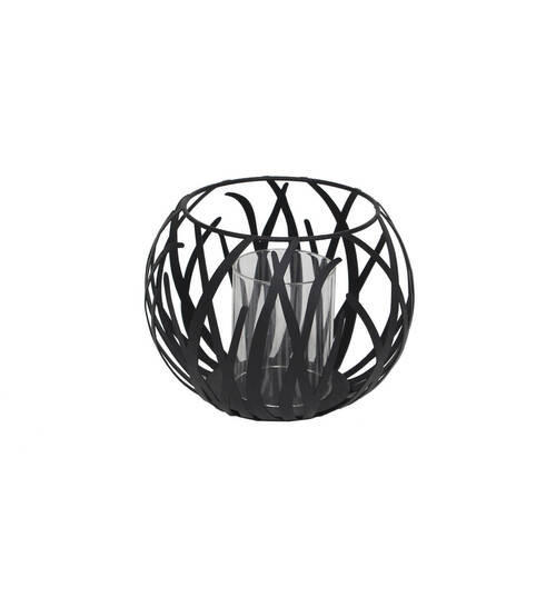 KERZENHALTER - Schwarz, LIFESTYLE, Glas/Metall (20,5/15,5cm) - Ambia Home