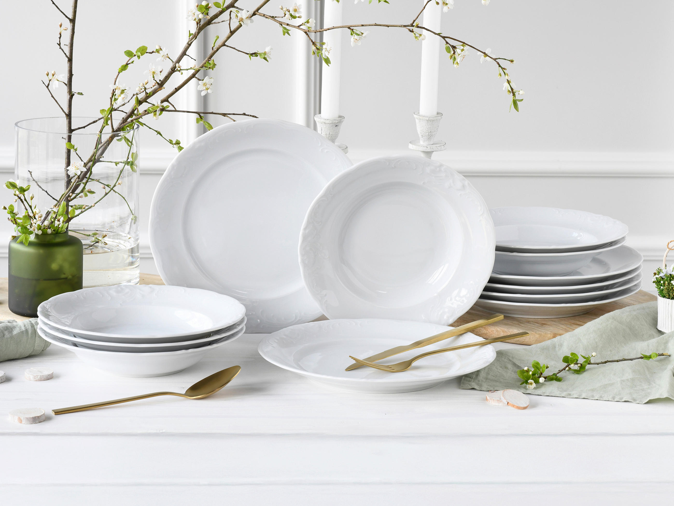 TAFELSERVICE Weiß Frederike weiss 12-teilig  - Weiß, Basics, Keramik - Creatable