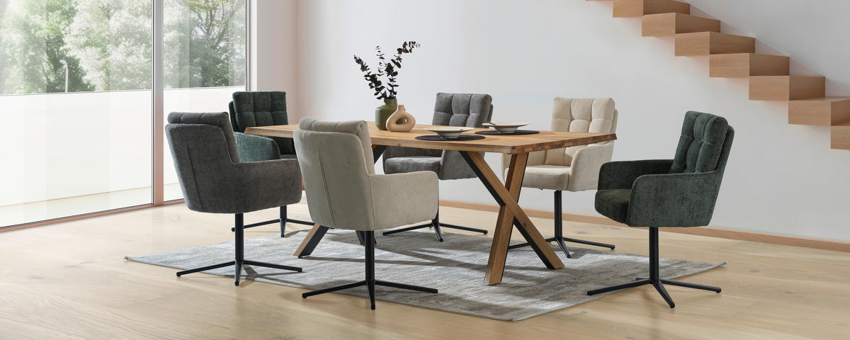 ESSTISCH in Holz, Metall 200/100/76 cm  - Eichefarben/Schwarz, Natur, Holz/Metall (200/100/76cm) - Linea Natura