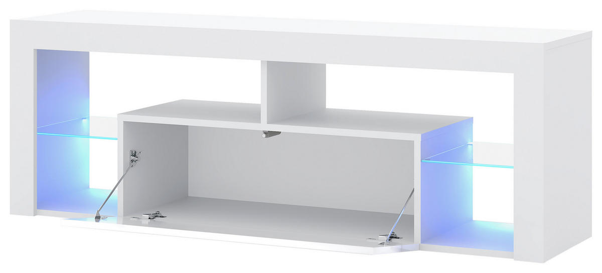 LOWBOARD EVEREST 140/50,5/35 cm  stehend  - Schwarz/Weiß, Design, Glas/Holzwerkstoff (140/50,5/35cm) - Livetastic