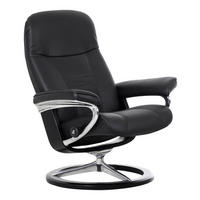 RELAXSESSEL CONSUL Echtleder    - Schwarz, Natur, Leder/Holz (82/102/72cm) - Stressless