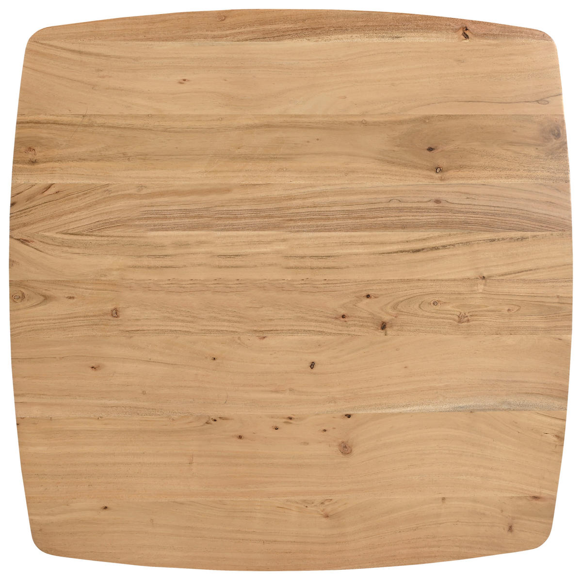 ESSTISCH Akazie massiv bootsförmig Schwarz, Akaziefarben  - Schwarz/Akaziefarben, Design, Holz/Metall (80/80/76cm) - Ti'me