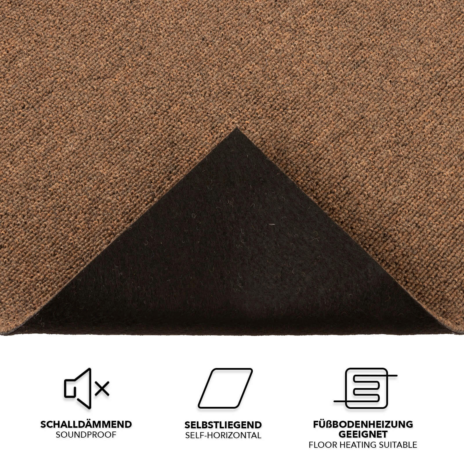 TEPPICHFLIESE - Hellbraun, Basics, Textil (50/50cm) - Esposa
