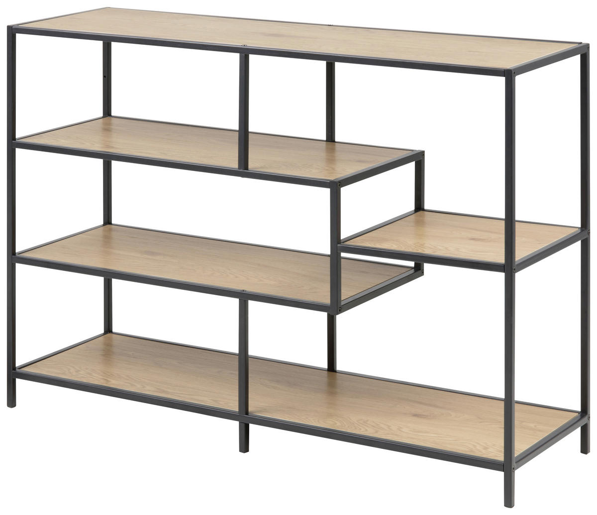 OTVORENA POLICA crna, boja hrasta  - boja hrasta/crna, Moderno, metal/pločasti materijal (114/78/35cm) - Carryhome