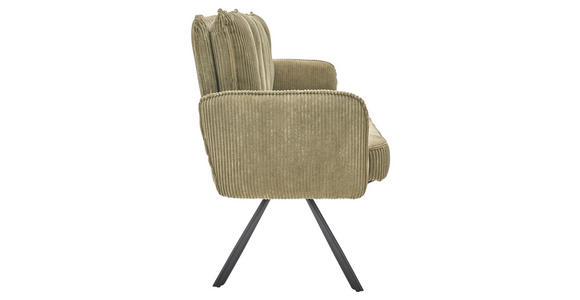 SITZBANK 180/93/67 cm Cord Olivgrün  - Schwarz/Olivgrün, Design, Textil/Metall (180/93/67cm) - Novel