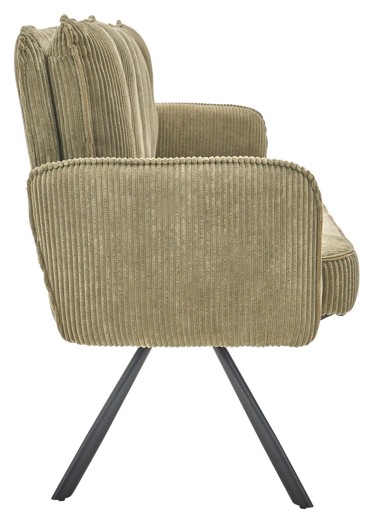 SITZBANK 180/93/67 cm Cord Olivgrün  - Schwarz/Olivgrün, Design, Textil/Metall (180/93/67cm) - Novel