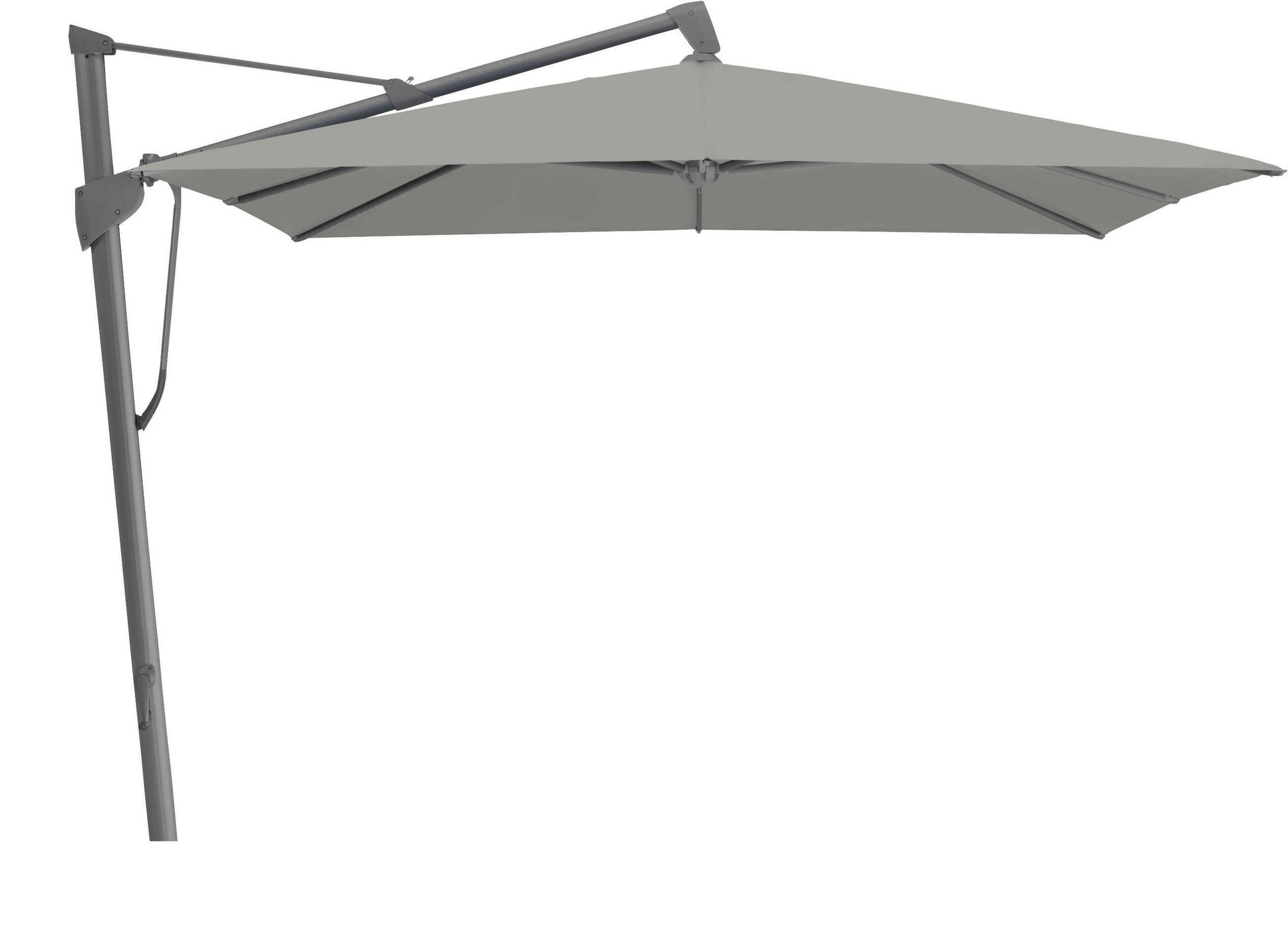 AMPELSCHIRM 350x350 cm Dunkelgrau  - Dunkelgrau/Anthrazit, KONVENTIONELL, Textil/Metall (350/350cm) - Glatz