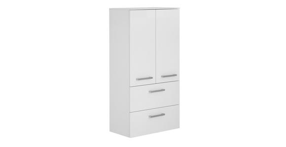 MIDISCHRANK 60/121/33 cm - Chromfarben/Weiß, Design, Glas/Holzwerkstoff (60/121/33cm) - Dieter Knoll
