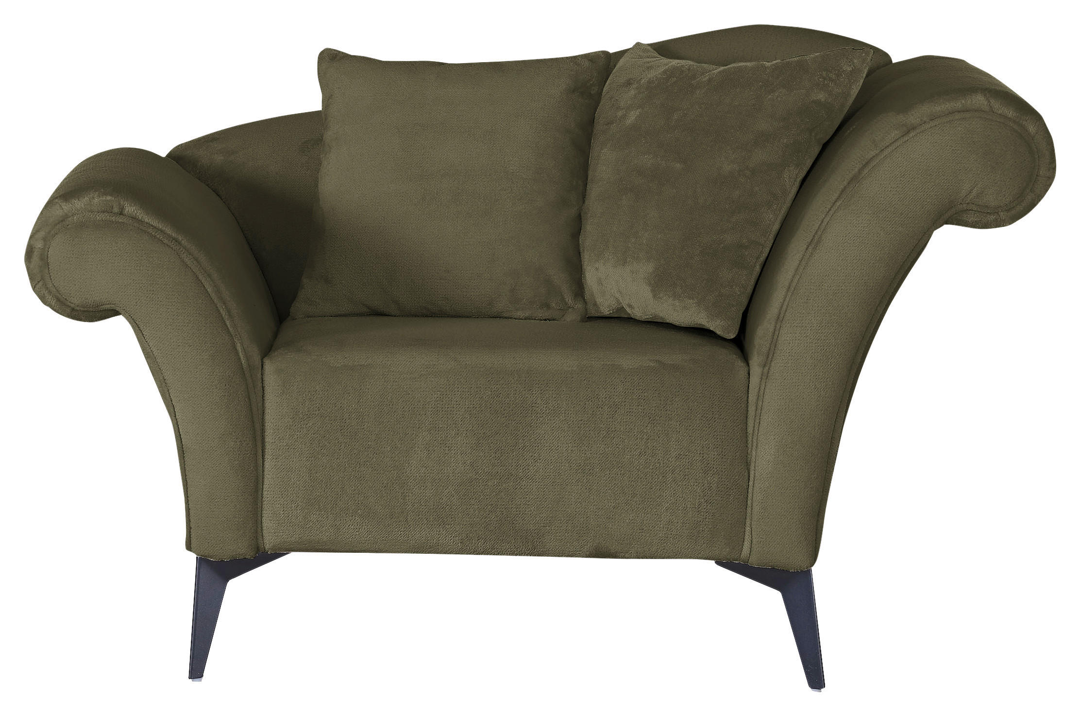 SESSEL Chenille Grün    - Schwarz/Grün, Design, Textil/Metall (138/83/85cm)