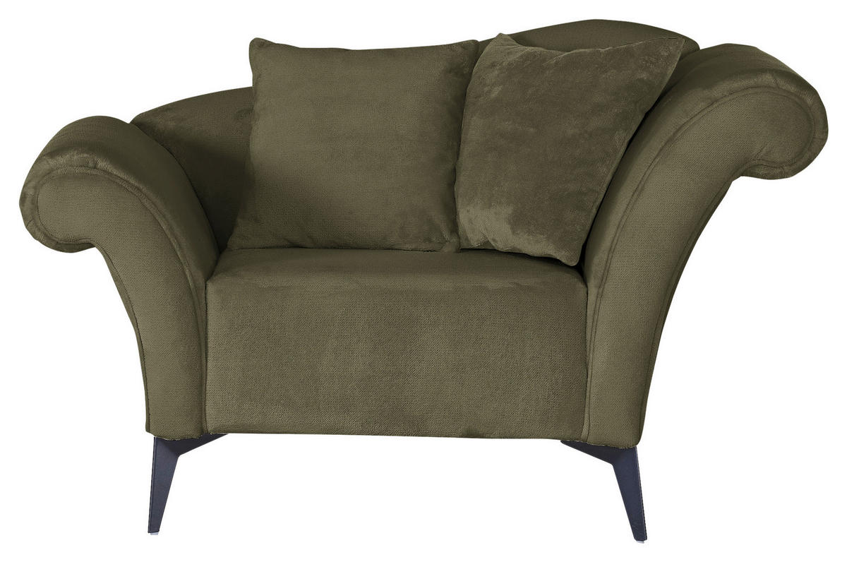 SESSEL Chenille Grün    - Schwarz/Grün, Design, Textil/Metall (138/83/85cm)