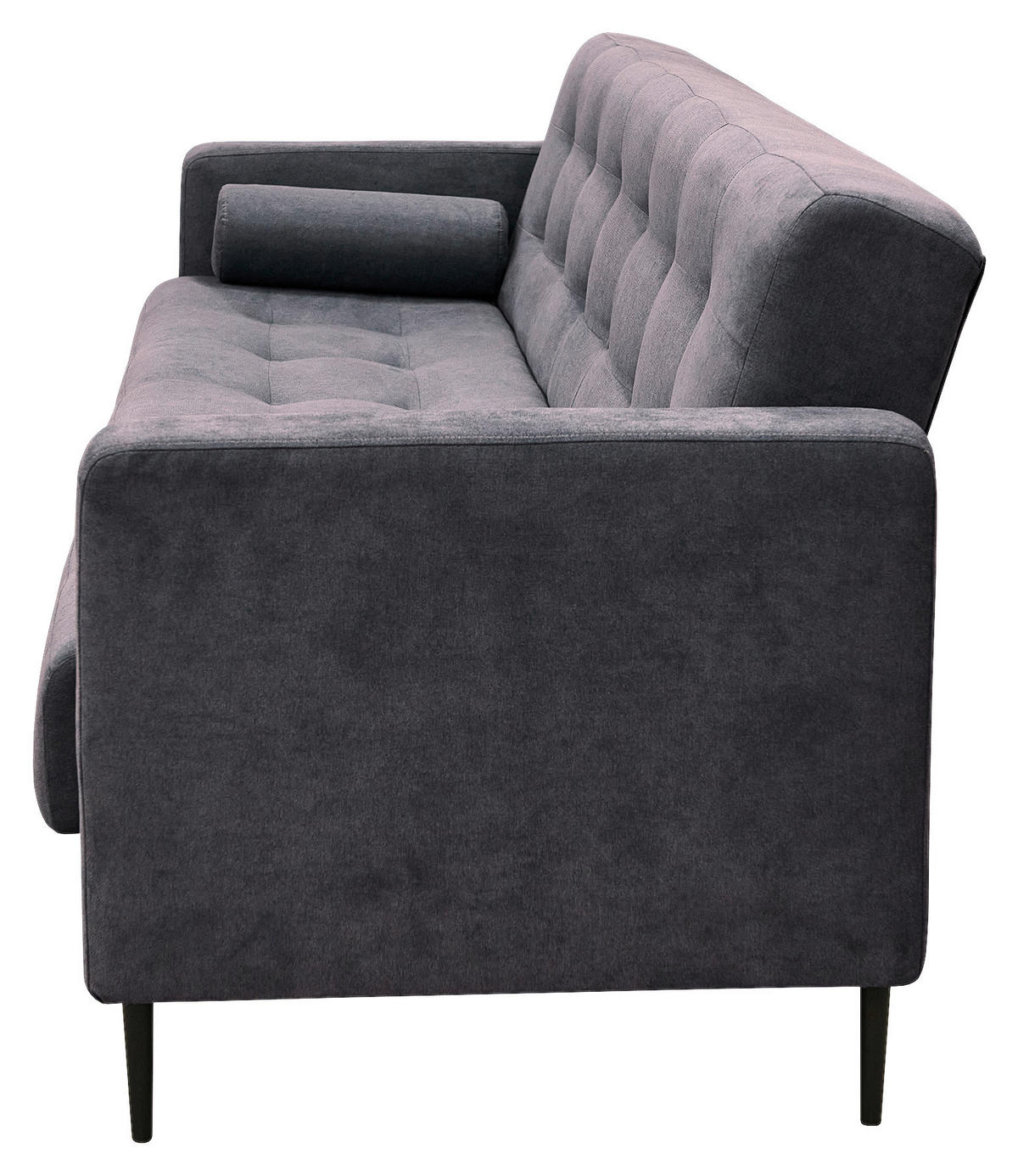 SCHLAFSOFA in Mikrofaser Dunkelgrau  - Dunkelgrau/Schwarz, Design, Textil/Metall (223/89/86cm) - P & B