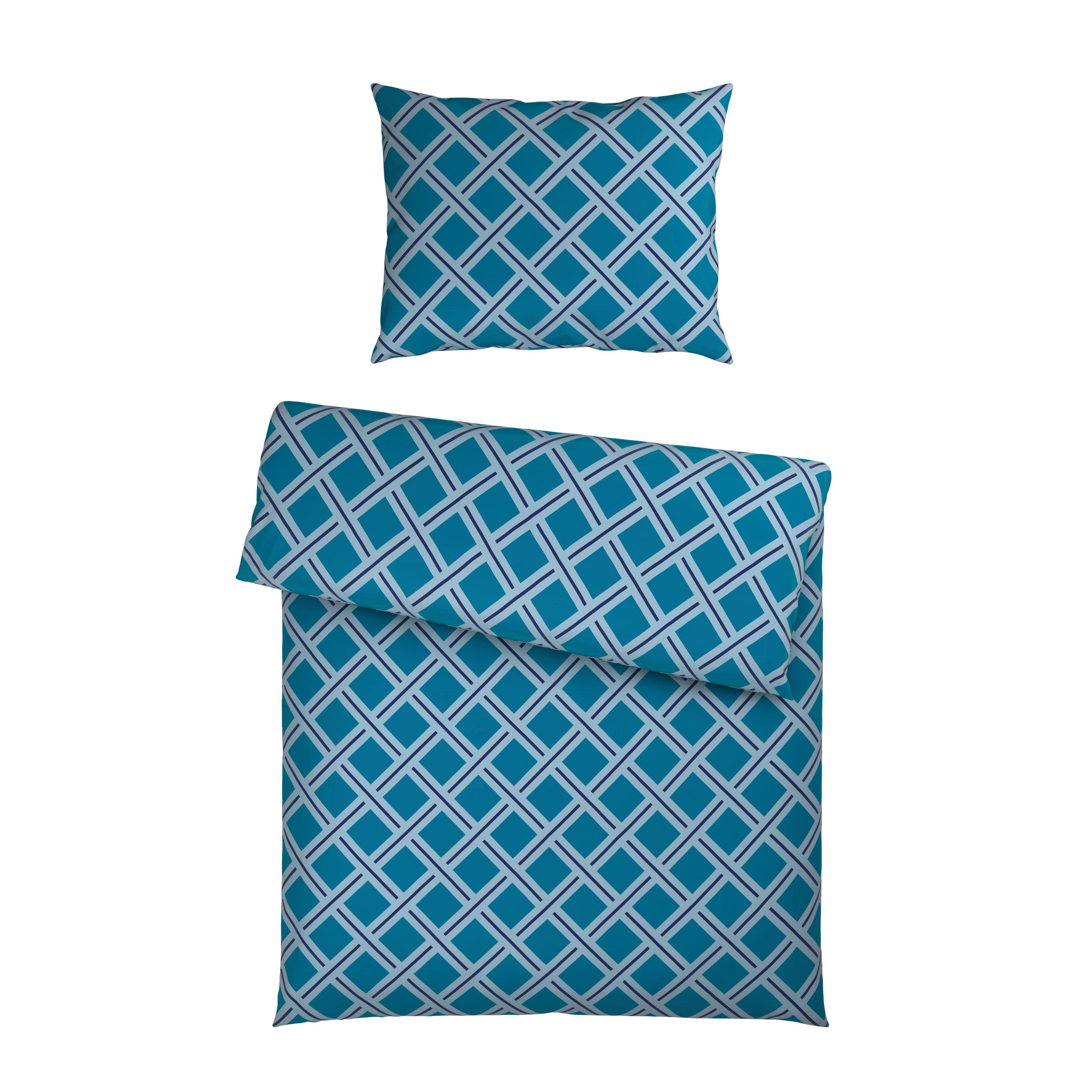 BETTWÄSCHE Satin 140/200 cm  - Türkis/Blau, Textil (140/200cm) - Novel