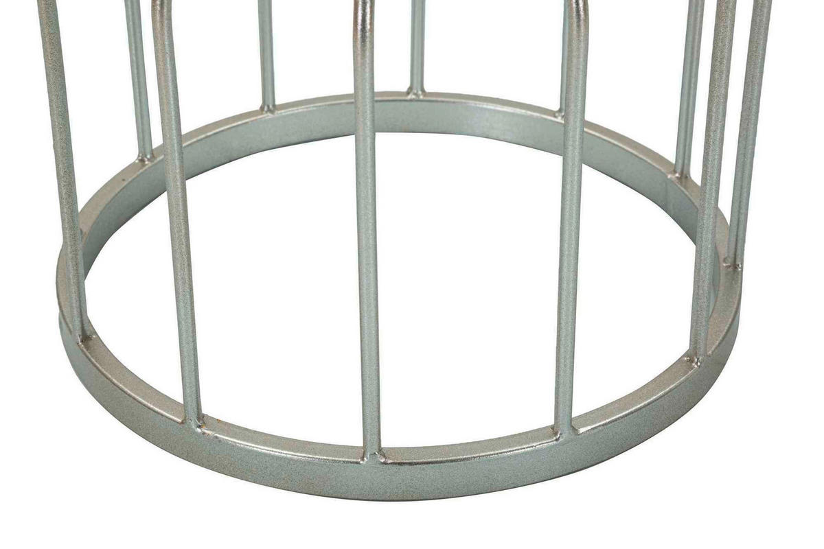 COUCHTISCH Silberfarben  - Silberfarben, Basics, Stein/Metall (37,5/58/37,5cm)