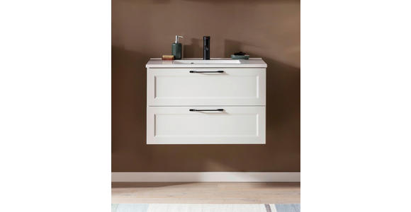 WASCHTISCHKOMBI 80 cm  - Schwarz/Weiß, ROMANTIK / LANDHAUS, Holzwerkstoff/Stein (80cm) - Xora