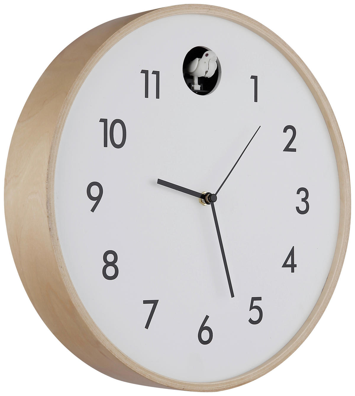 WANDUHR Naturfarben, Schwarz, Weiß  - Schwarz/Naturfarben, LIFESTYLE, Holz/Holzwerkstoff (31,5cm) - Novel