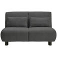 SCHLAFSOFA Flachgewebe Dunkelgrau  - Dunkelgrau/Schwarz, KONVENTIONELL, Textil/Metall (150/85/100cm) - Carryhome