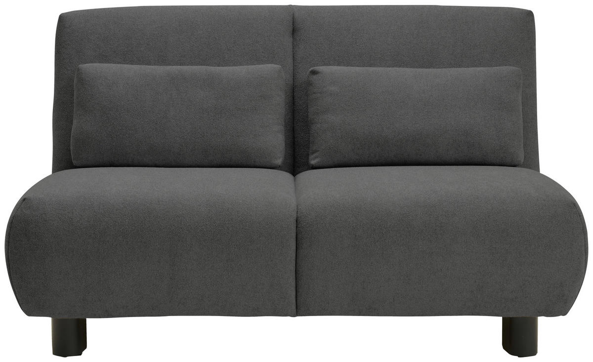 SCHLAFSOFA Flachgewebe Dunkelgrau  - Dunkelgrau/Schwarz, KONVENTIONELL, Textil/Metall (150/85/100cm) - Carryhome