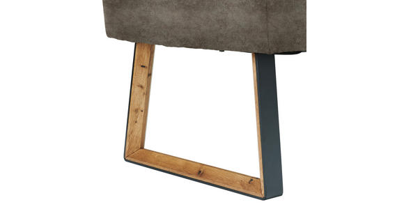 ECKBANK 173/215 cm  in Braun, Eichefarben  - Eichefarben/Schwarz, KONVENTIONELL, Holz/Textil (173/215cm) - Voleo