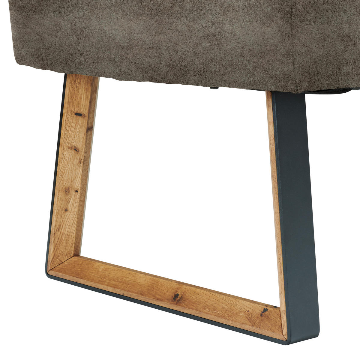 ECKBANK 173/215 cm  in Braun, Eichefarben  - Eichefarben/Schwarz, KONVENTIONELL, Holz/Textil (173/215cm) - Voleo