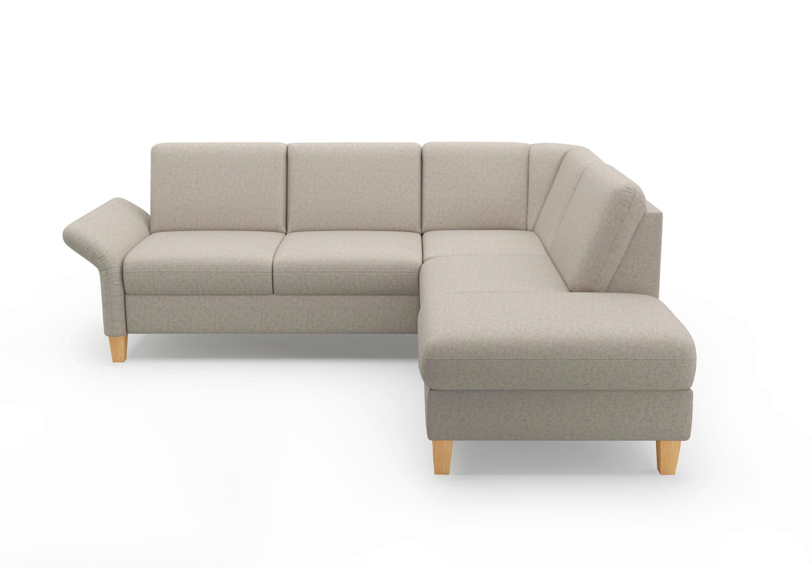 ECKSOFA ROCHELLE E Taupe Flachgewebe  - Taupe/Eichefarben, KONVENTIONELL, Holz/Textil (240/216cm) - Sit & More