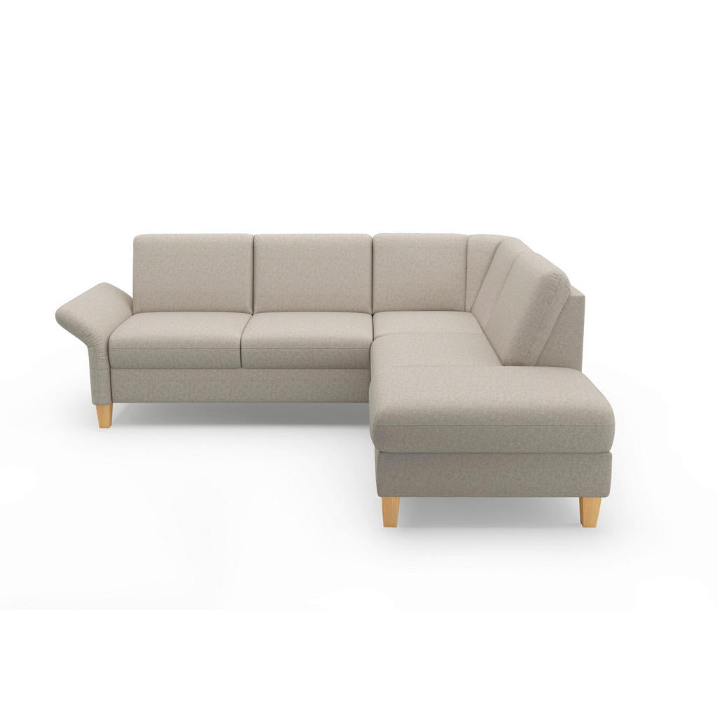 Thumbnail - Sit & More Ecksofa Rochelle E, Taupe, Textil, Buche, massiv, 5,5-Sitzer, Ottomane rechts, L-Form, 240x216 cm, Goldenes M...