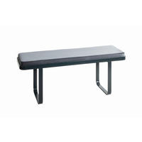 SITZBANK 115/48/36 cm Samt Anthrazit  - Anthrazit, KONVENTIONELL, Textil/Metall (115/48/36cm)