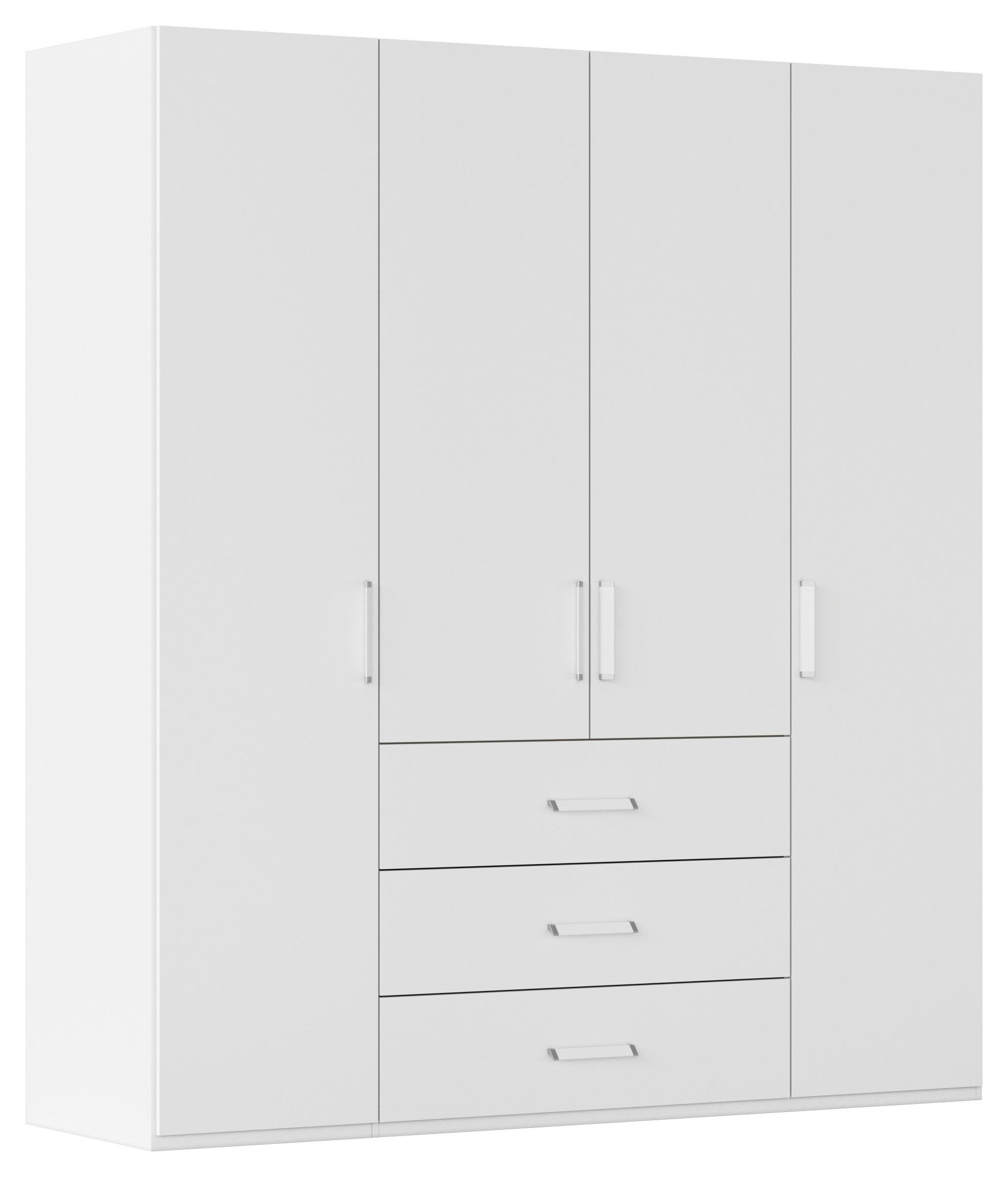 DREHTÜRENSCHRANK 201/223/60 cm,  in Weiß, 4 Tür(en)  - Weiß, Design, Holzwerkstoff/Kunststoff (201/223/60cm) - Novel
