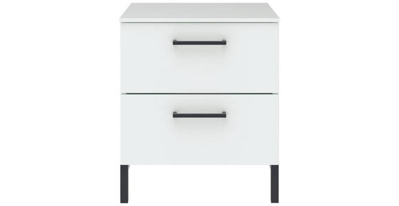 NACHTSCHRANK 42/51/41 cm - Schwarz/Weiß, Design, Holzwerkstoff/Metall (42/51/41cm) - Novel